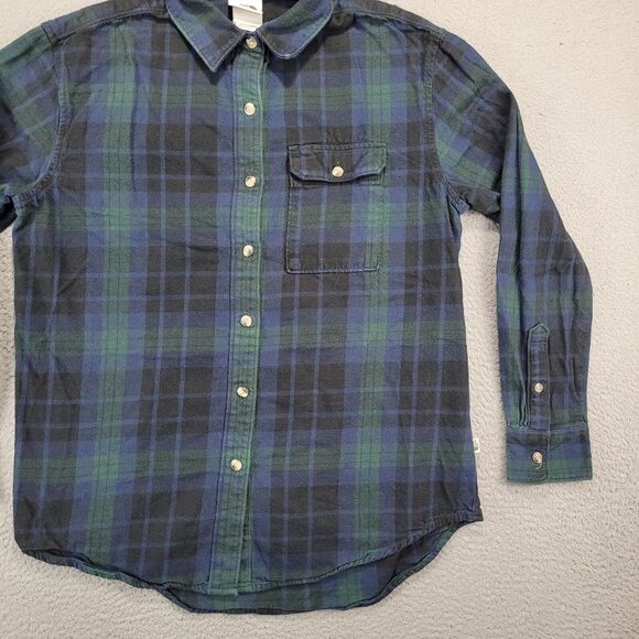 The North Face Shirt Womens Small Blue Plaid Flannel Button Up Outdoor Top - Picture 5 of 10